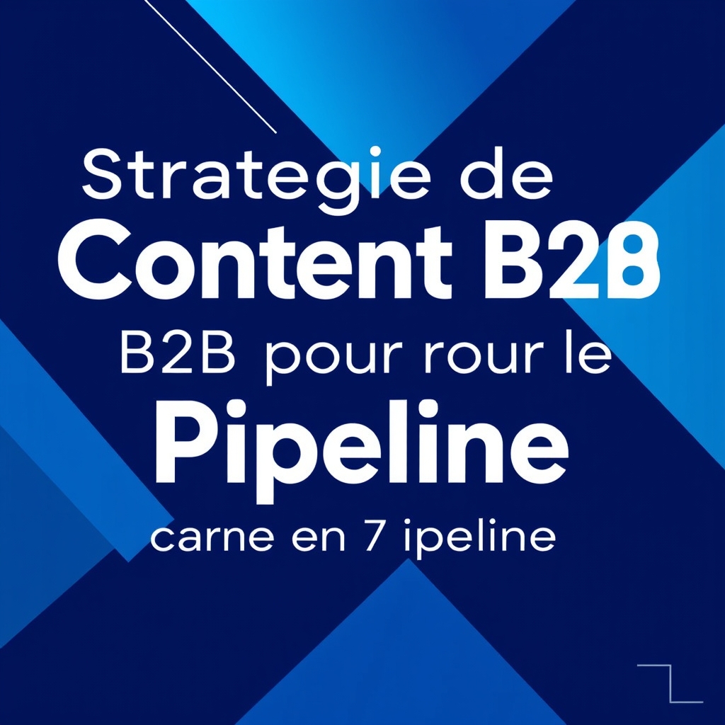 Stratégie de contenu B2B pour le pipeline : cadre en 7 étapes